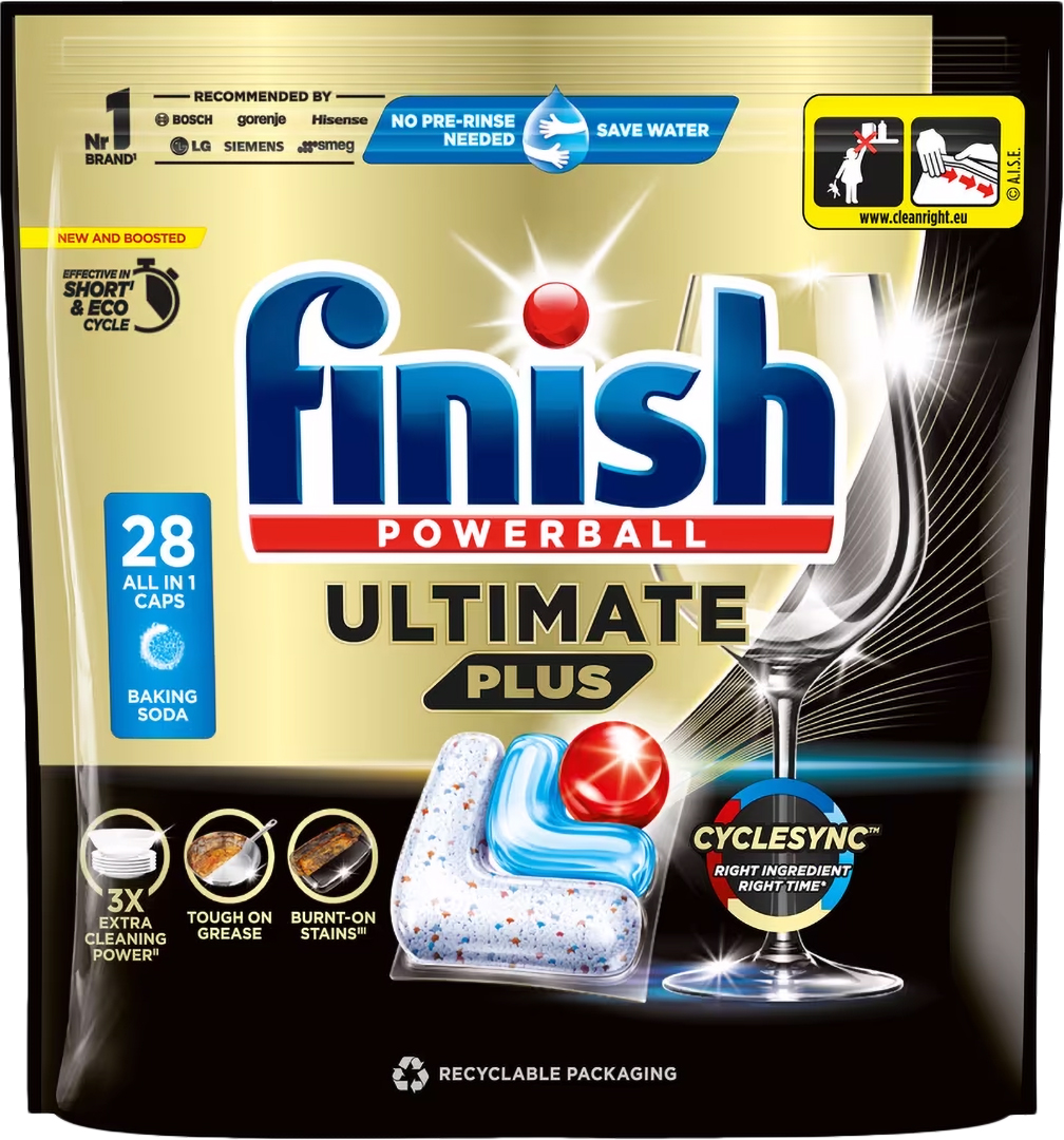 Таблетка для посудомийної машини Finish Ultimate Plus All in 1 Сода, 28 шт
