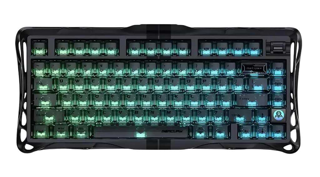 Клавіатура дротова ігрова GravaStar Mercury V75 80keys, Magnetic Jade Pro, 8K, USB-A, RGB, Stealth Black (GSV75_XTAL_BLK)