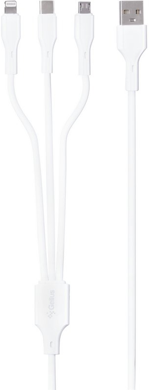 Кабель Gelius Voltix GP-UCN015 3-в-1 2.4A White (101144)