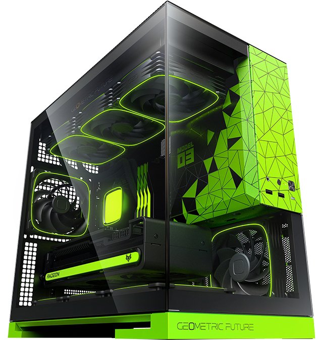 Корпус Geometric Future Model 3F Glass без БЖ (GEO-M3F-BNV) Black/Green