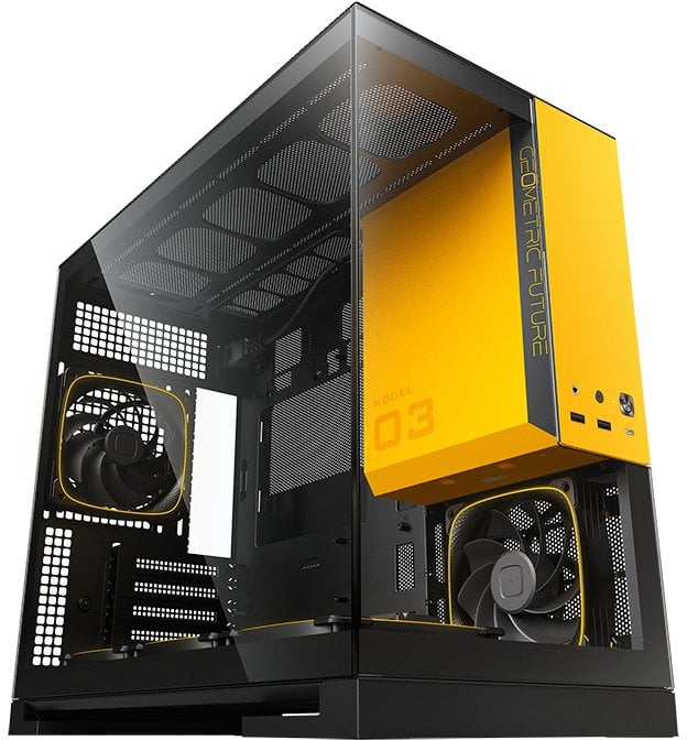 Корпус Geometric Future Model 3F Glass без БЖ (GEO-M3F-BY) Black/Yellow