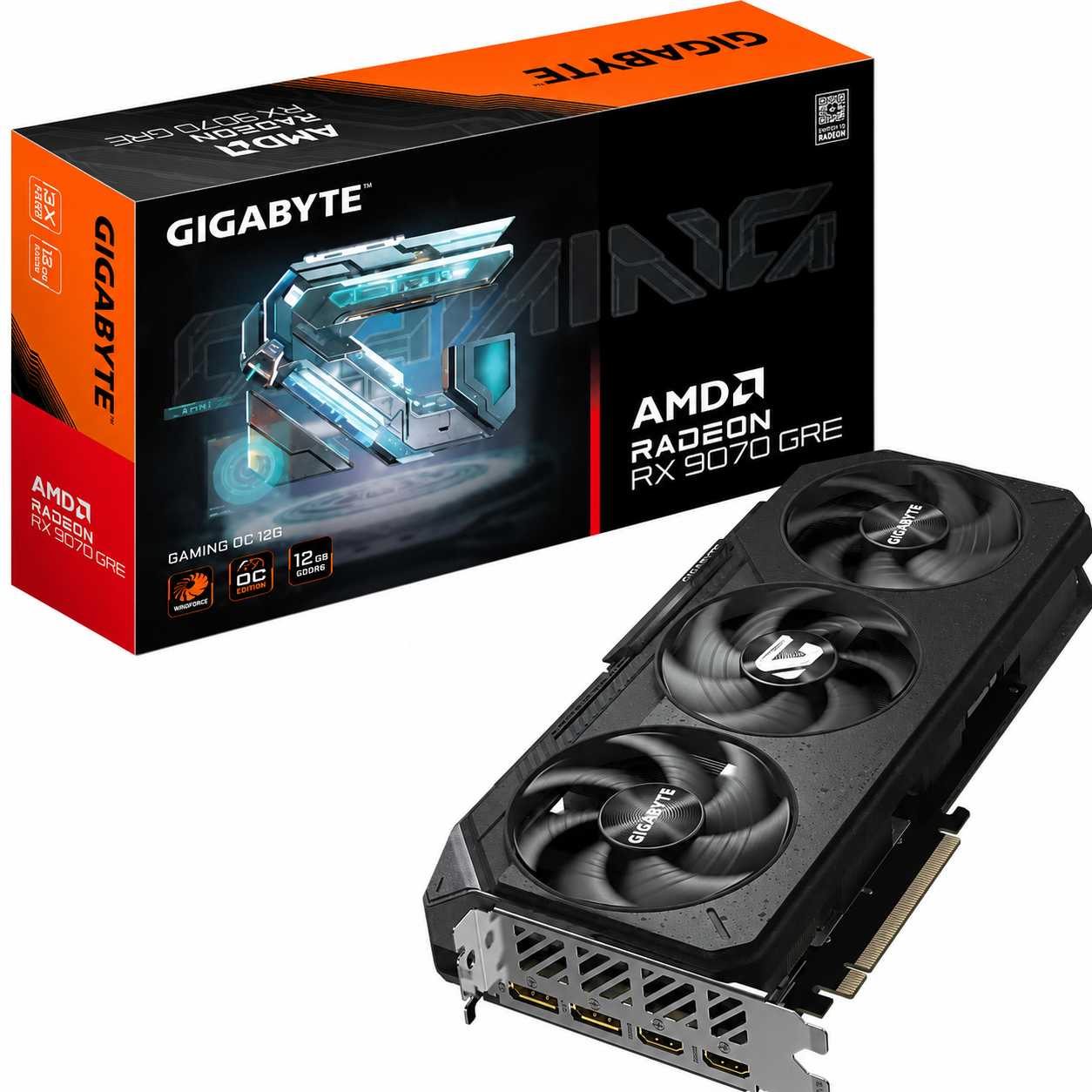 Відеокарта Gigabyte AMD Radeon RX 9070 GRE 12GB GDDR6 Gaming OC (GV-R907GREGAMING OC-12GD)