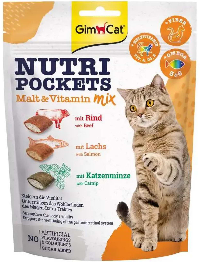Лакомство для кошек GimCat Nutri Pockets для укрепления иммунитета мультивитамин микс 150 г (4002064400693)