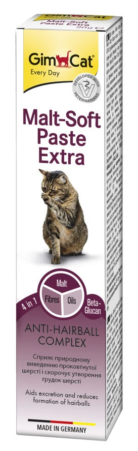 Паста для котів GimCat Every Day Malt-Soft Paste Extra для виведення шерсті зі шлунку 20 г (4002064407524)
