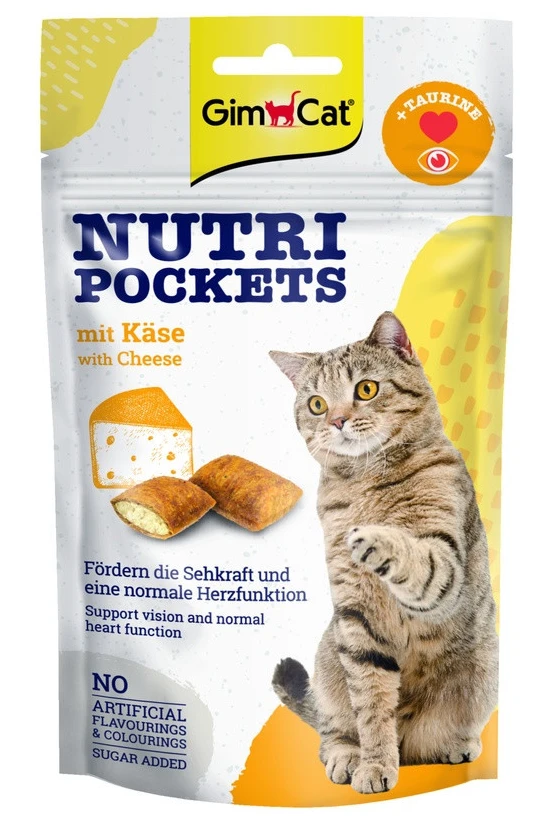 Витамины для кошек GimCat Nutri Pockets для здоровья сердца и зрения с творогом и таурином 60 г (4002064419237)