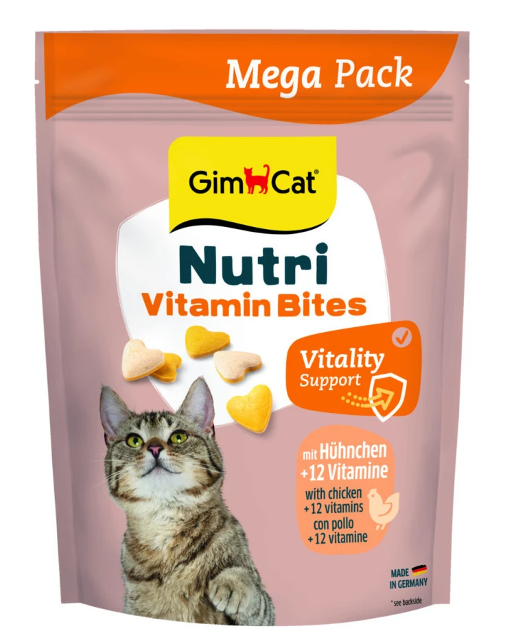 Витамины для кошек GimCat Nutri Vitamin Bites для взрослых мультивитамины с курицей 425 г (4002064419688)