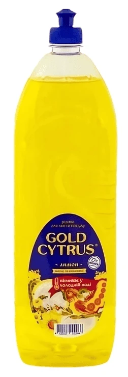 Засіб для ручного миття посуду Gold Cytrus 1,5 л жовтий (4820167000066)