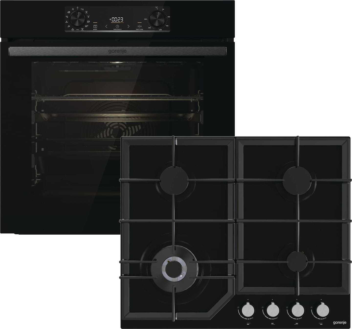 Комплект техники Gorenje Варочная панель + Духовой шкаф Gorenje GTW641KB + BOS 6737 E20FBG