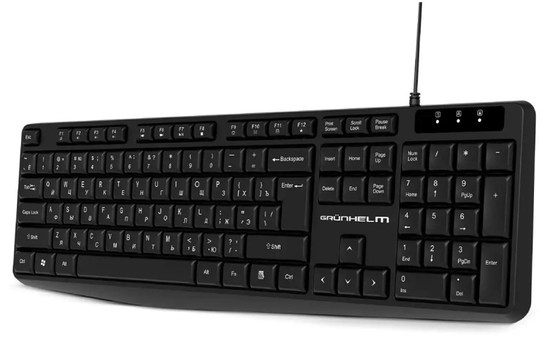 Клавиатура проводная Grunhelm KW-K208WD