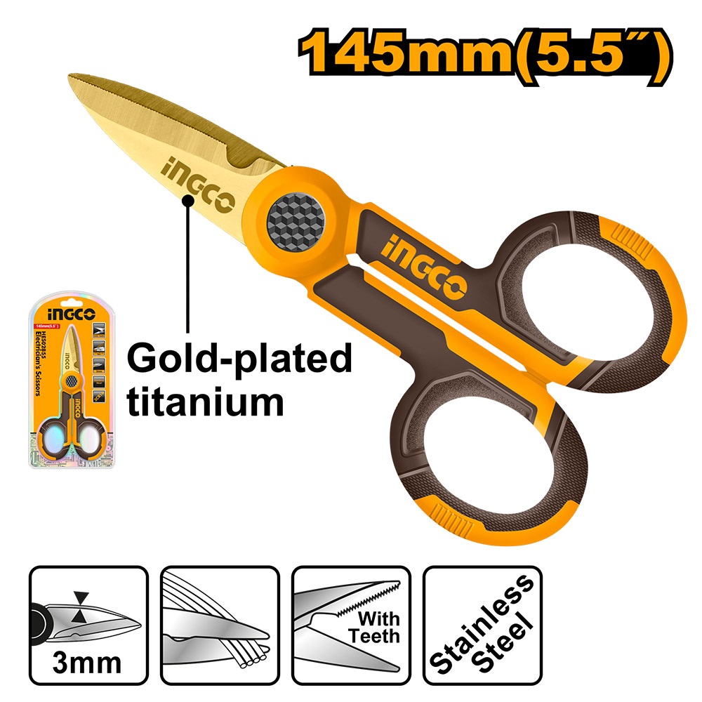 Ножиці по металу INGCO 145 мм (HES02855)