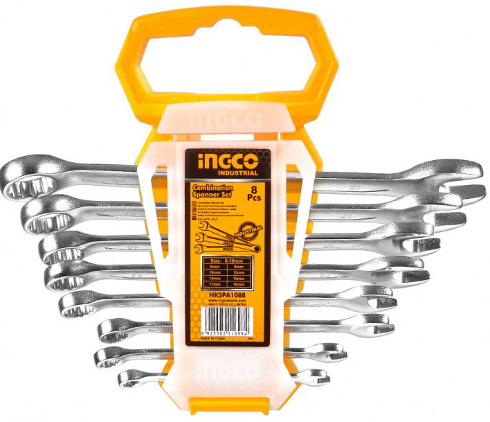 Набір гайкових ключів INGCO 6-19 мм (HKSPA1088)