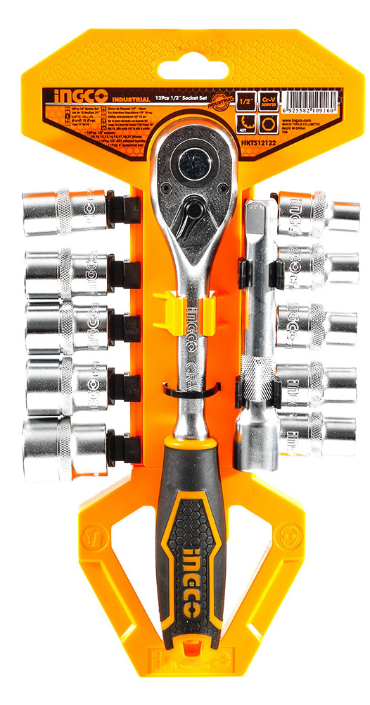 Набір торцевих голівок INGCO із тріскачкою 1/2" INDUSTRIAL (HKTS12122)