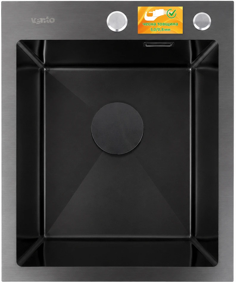 Мийка кухонна Ventolux HMKS 4050 PVD BKS 3/0,8