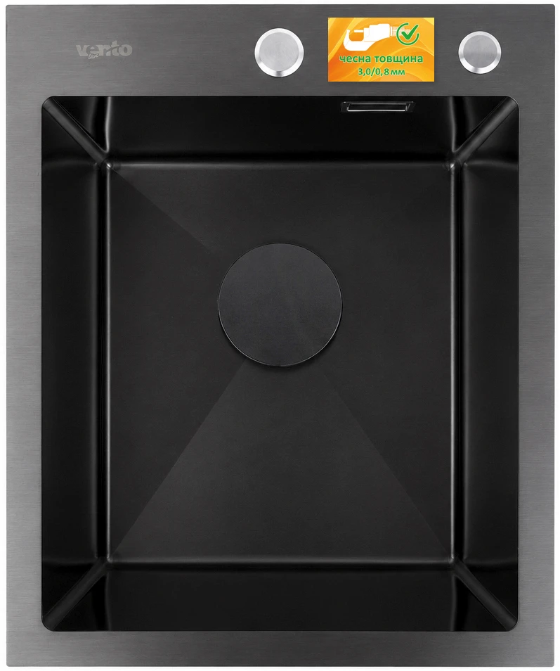 Мийка кухонна Ventolux HMKS 4050 PVD BKS MC DECOR 3/0,8