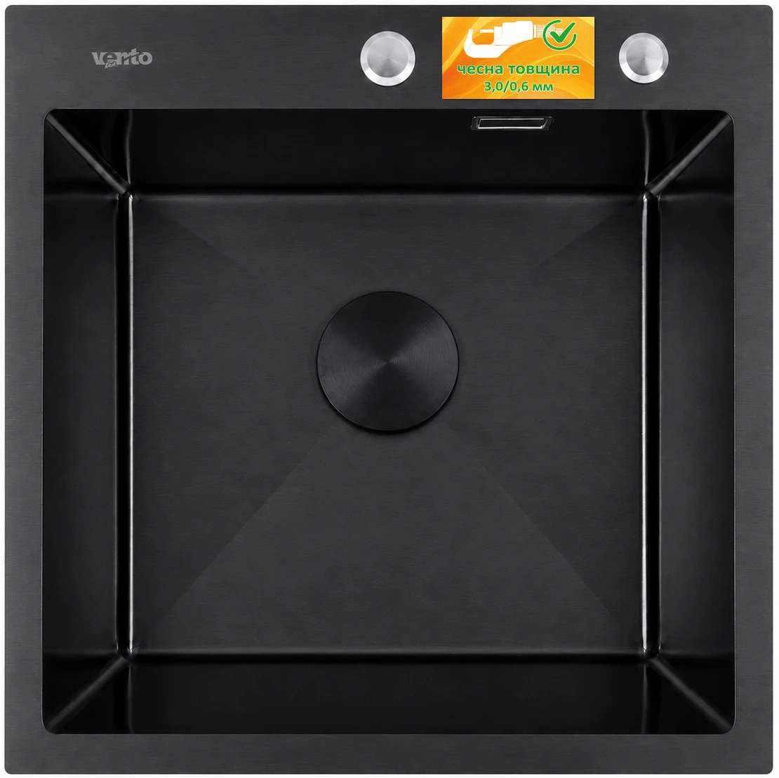 Мойка кухонная Ventolux HMKS 5050 PVD BKS MC DECOR 3/0,6