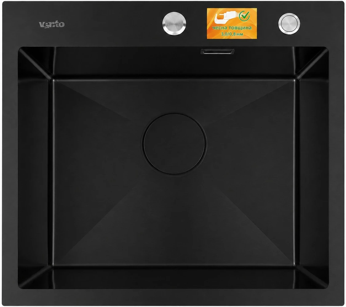 Мойка кухонная Ventolux HMKS 5848 PVD BKS MC DECOR 3/0,8