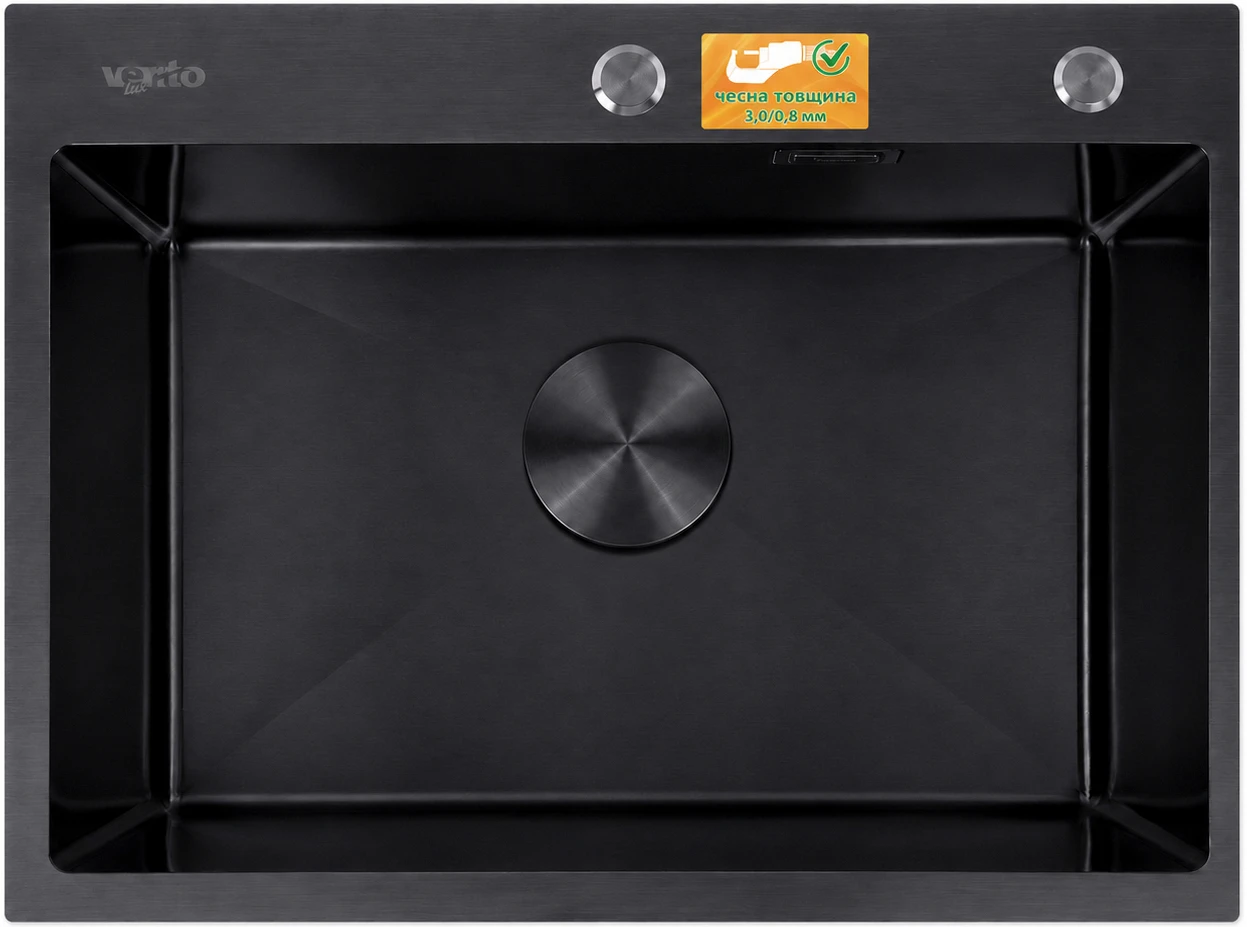 Мойка кухонная Ventolux HMKS 6045 PVD BKS MC DECOR 3/0,8