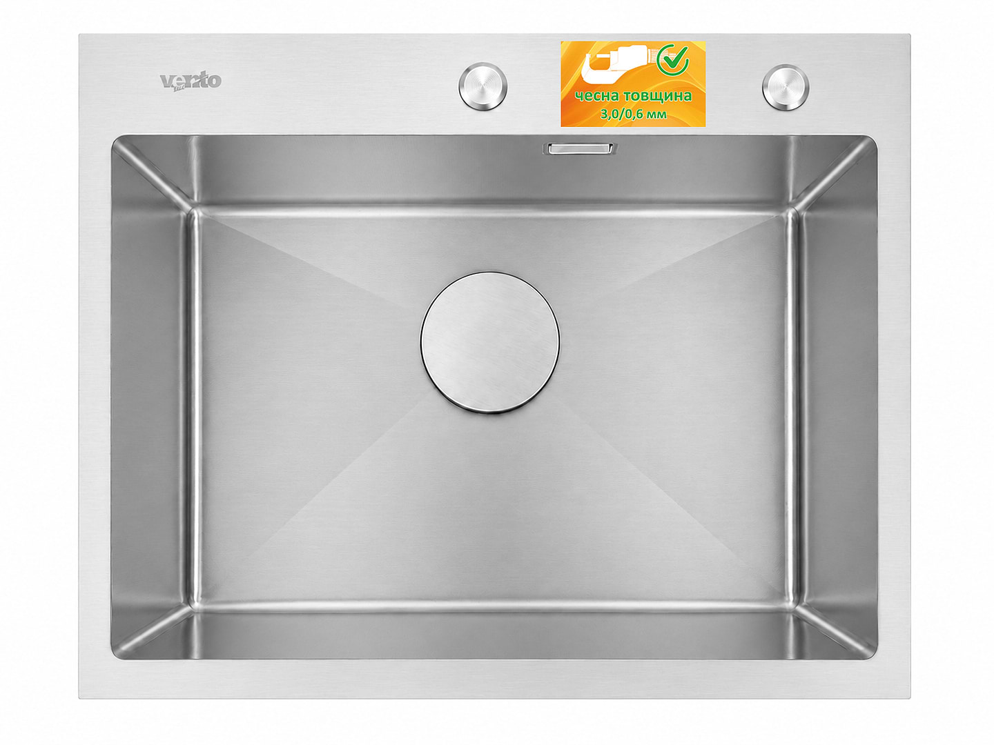 Мойка кухонная Ventolux HMKS 6045 SS 3/0,6