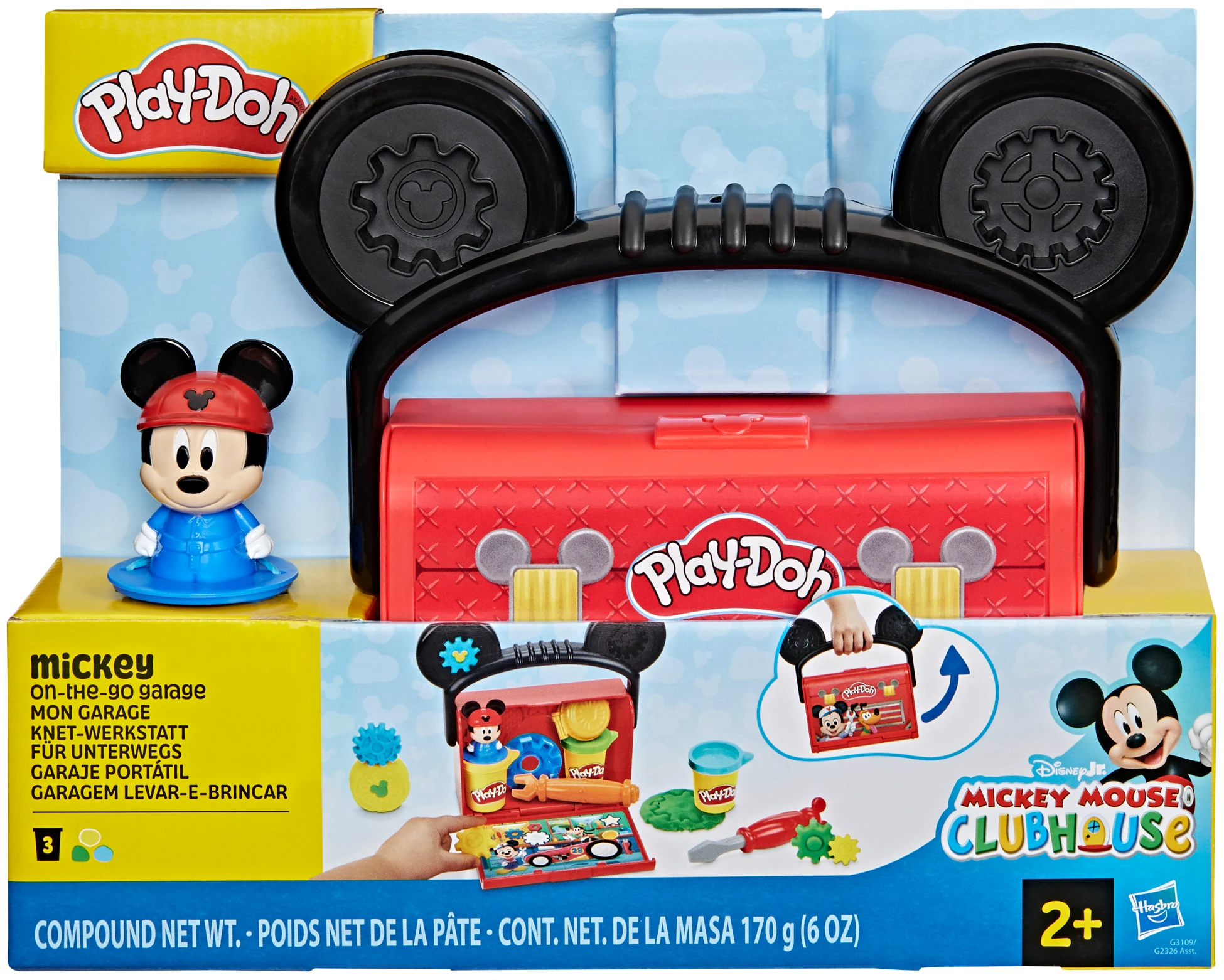Наборы для лепки Hasbro Disney Junior Набор для путешествий DISNEY JR ON THE GO GARAGE PLAYSET (G2326_G3109)
