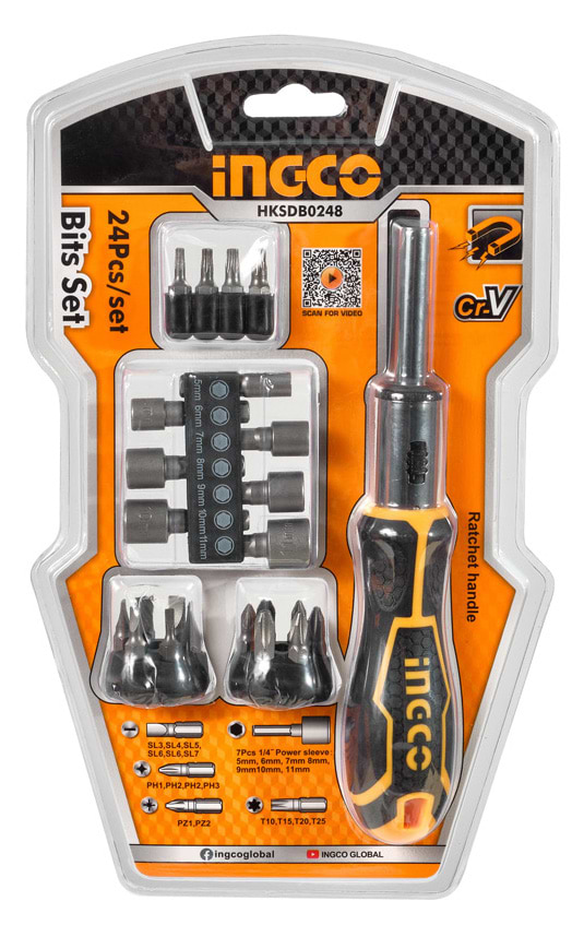 Викрутка зі змінними бітами INGCO HKSDB0248