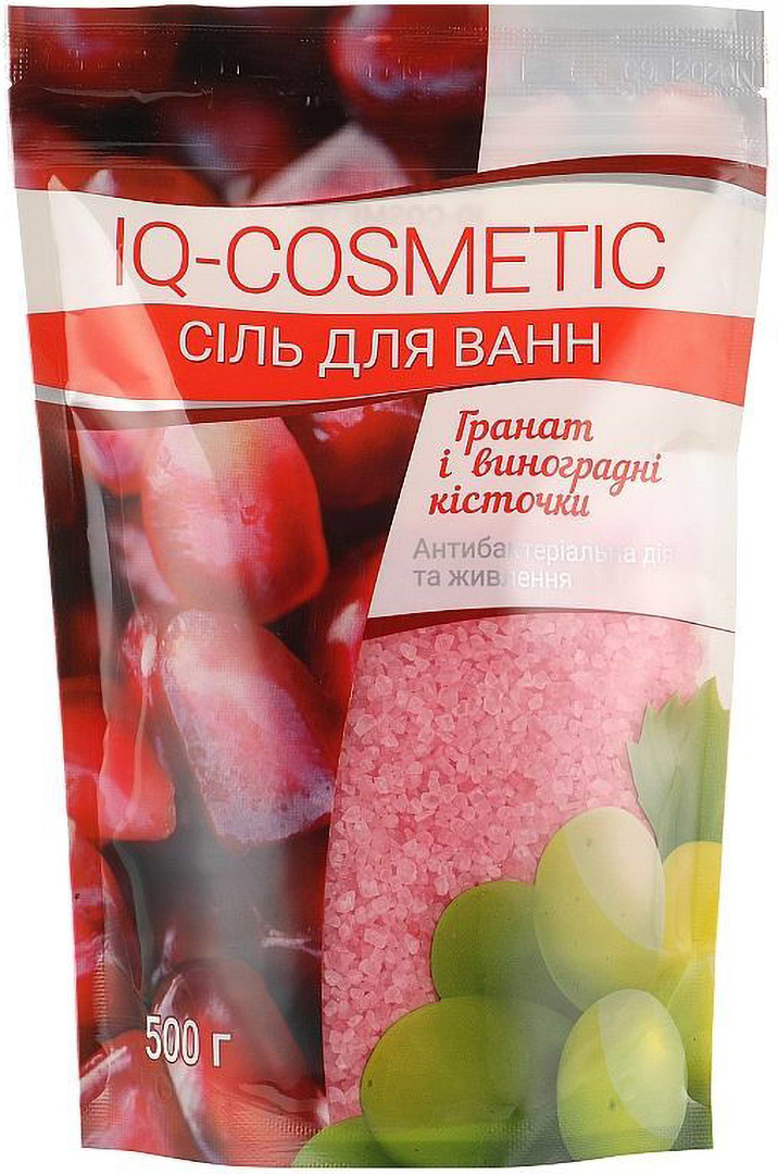 Сіль для ванни IQ-Cosmetic 500 г гранат і виноградні кісточки (4820049382488)