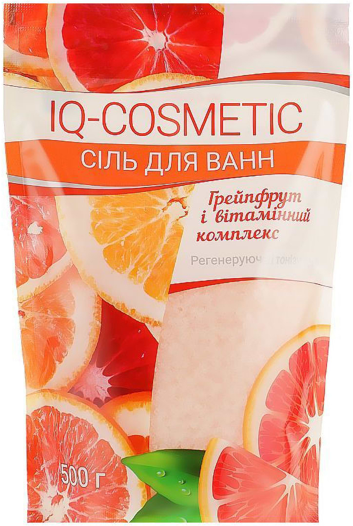 Сіль для ванни IQ-Cosmetic 500 г грейпфрут і вітамінний комплекс (4820049382495)