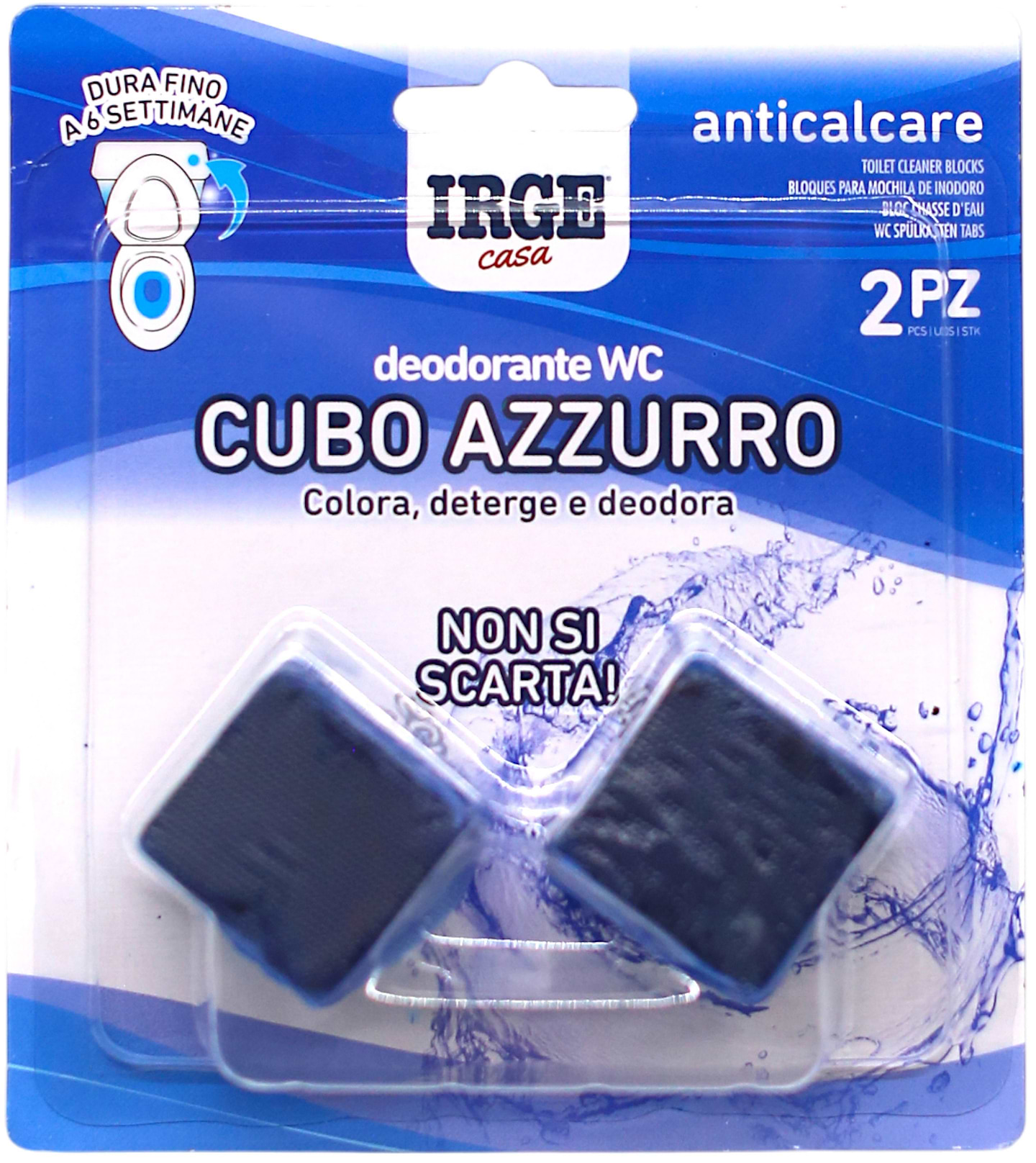 Туалетний блок IRGE кубики для зливного бачка Blue 2 шт х 50 г (DEO7378A)