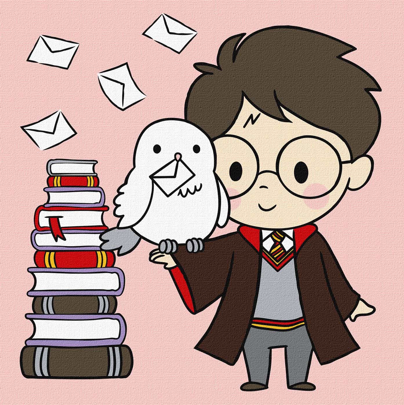 Картина за номерами Ideyka WB "Harry Potter: Гаррі та листи" 25х25 см (KHO1405)