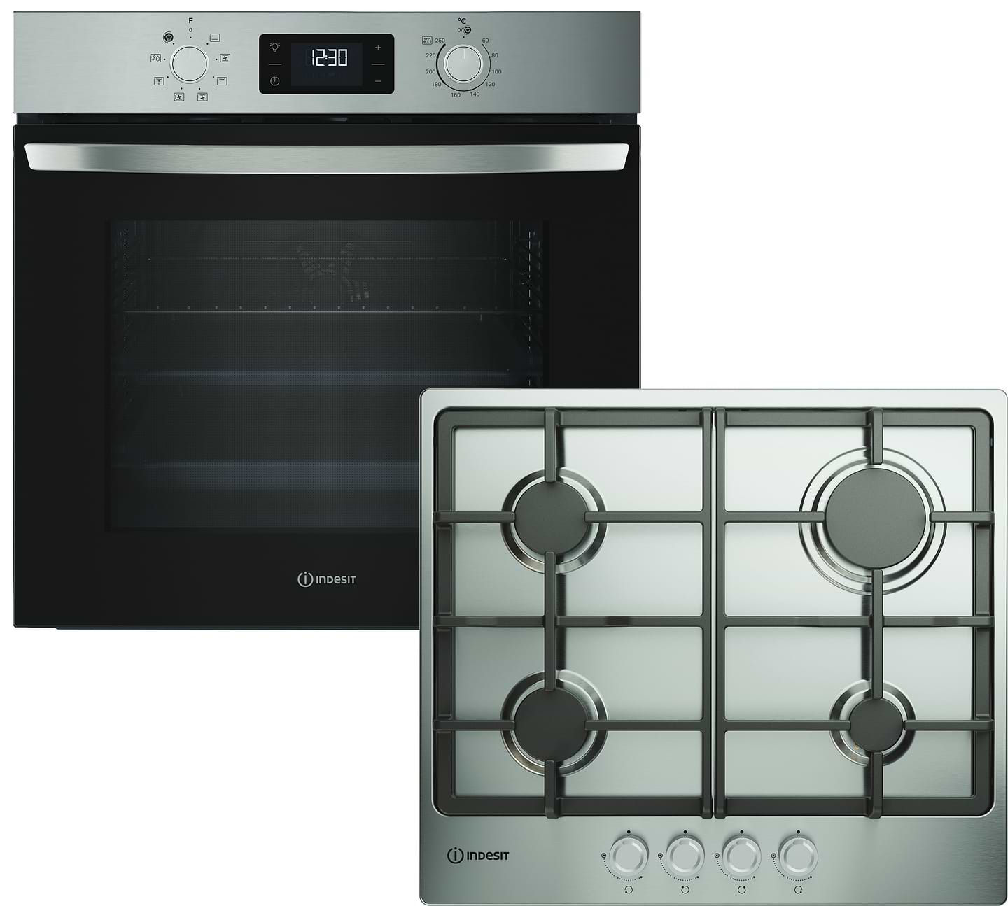 Духова шафа + варильна поверхня газова Indesit IO255HUX + THP641IX/I