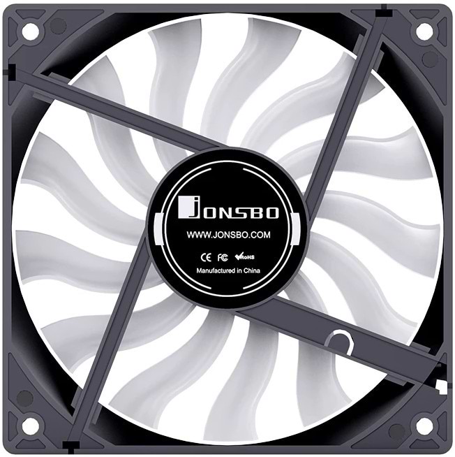 Корпусний вентилятор Jonsbo Кулер JONSBO 12020 Black (120mm, 1100RPM, 28.6dB, 1*3Pin+1*4Pin)