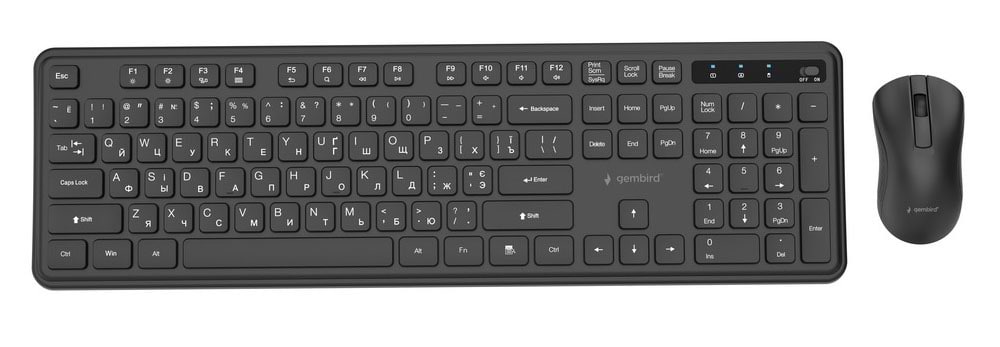 Клавіатура + миша бездротова Gembird Black (KBS-WPS-01-CYRL)