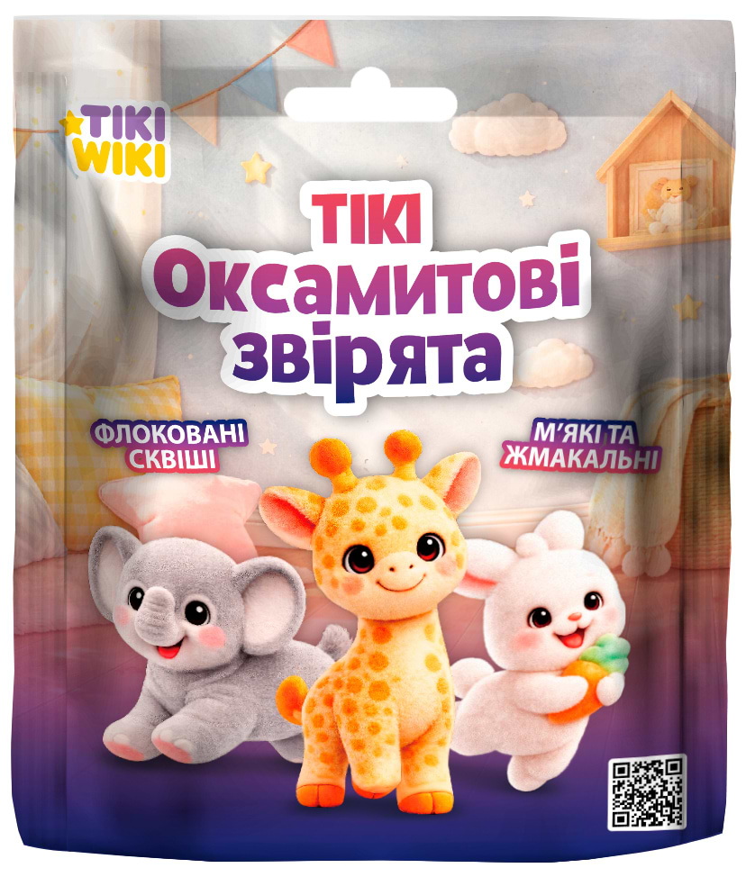 Сквіш Tiki Wiki Тікі ОКСАМИТОВІ ЗВІРЯТА в асортименті (KD-ZRDW2025011)