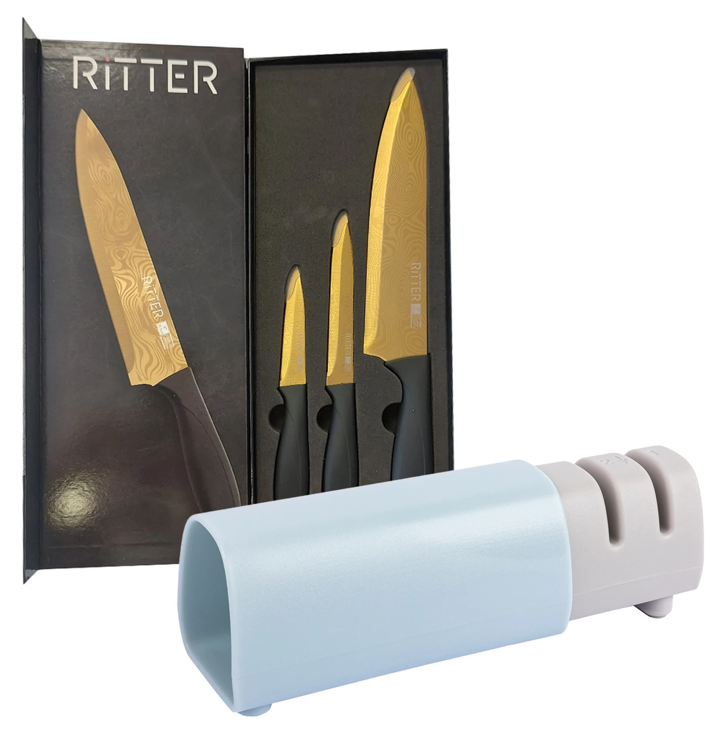 Набор ножей Ritter 3 пр. + Точилка (29-305-269)
