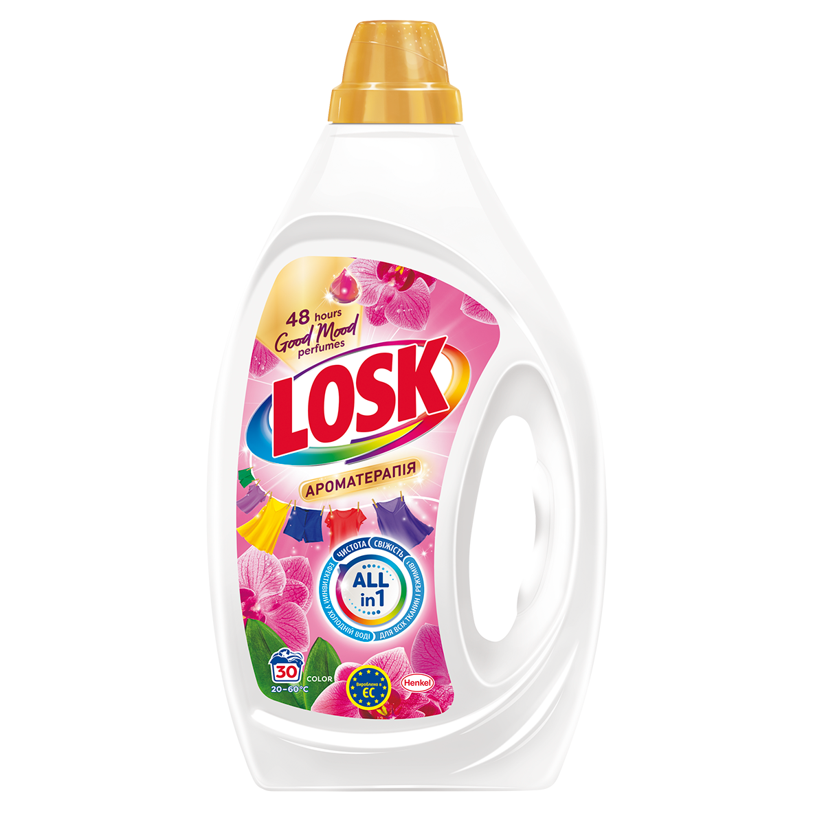 Гель для прання Losk Колор, аромат Малазійської квітки, 1,35 л, 30 циклів