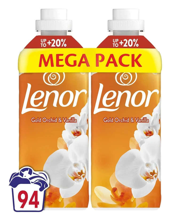 Ополіскувач для білизни Lenor Золота орхідея і ваніль, 94 цикли прання, 2x987 мл