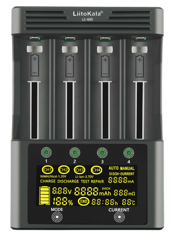 З/пристрій для акумуляторів AA/AAA LiitoKala Lii-600 EU+Carcable