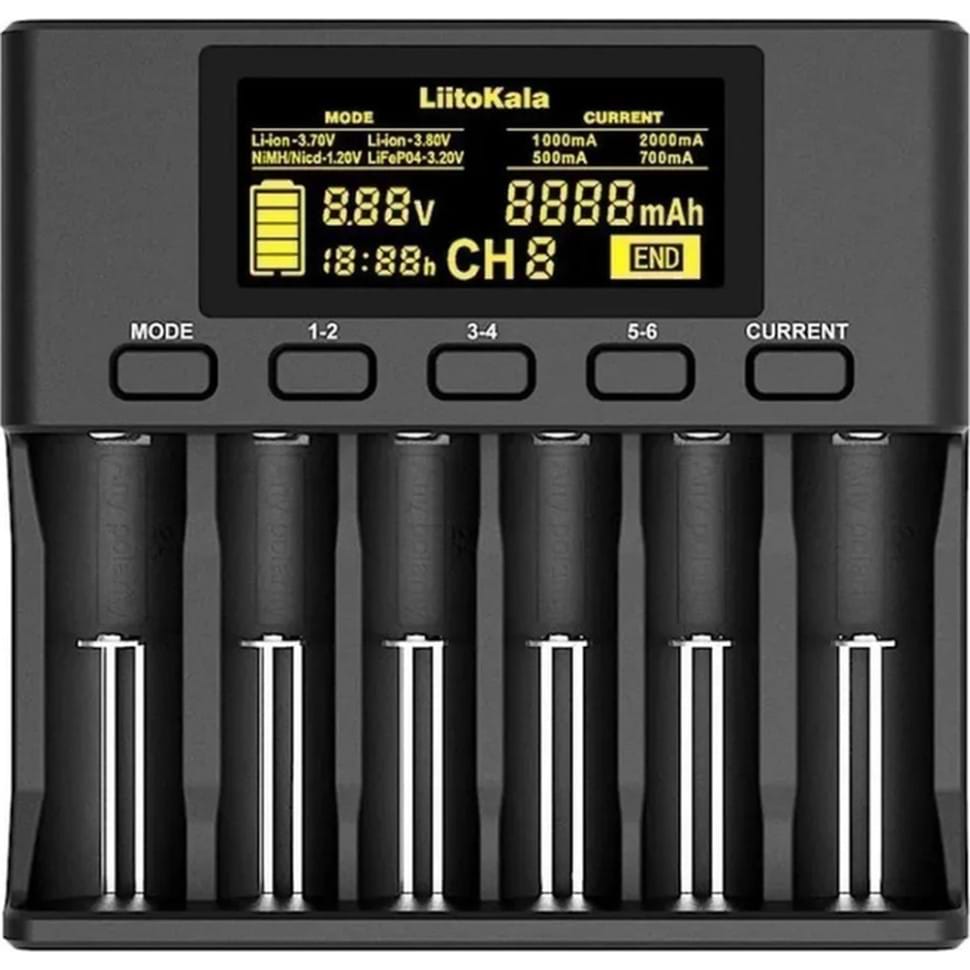 З/пристрій для акумуляторів AA/AAA LiitoKala Lii-S6 EU+Carcable