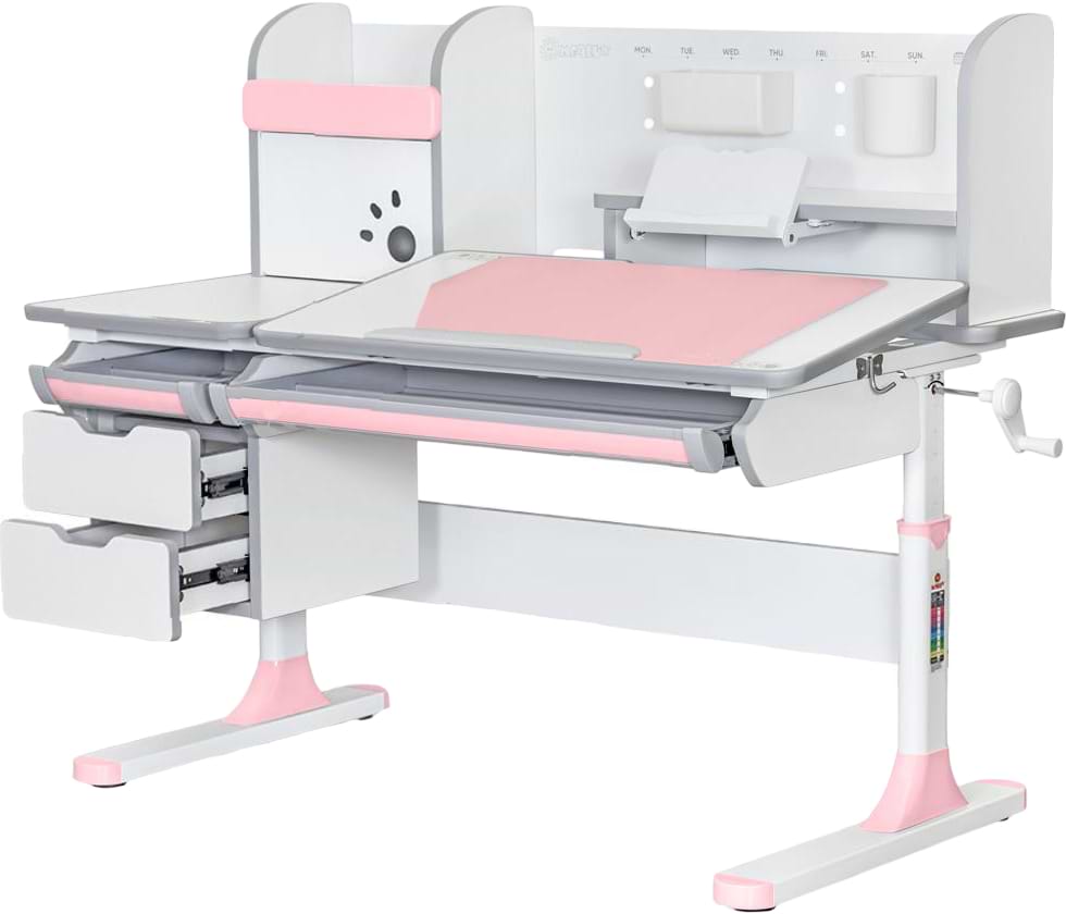 Парта шкільна Mealux Hamilton Multicolor PN (BD-680 W/G MC+PN з полицею)