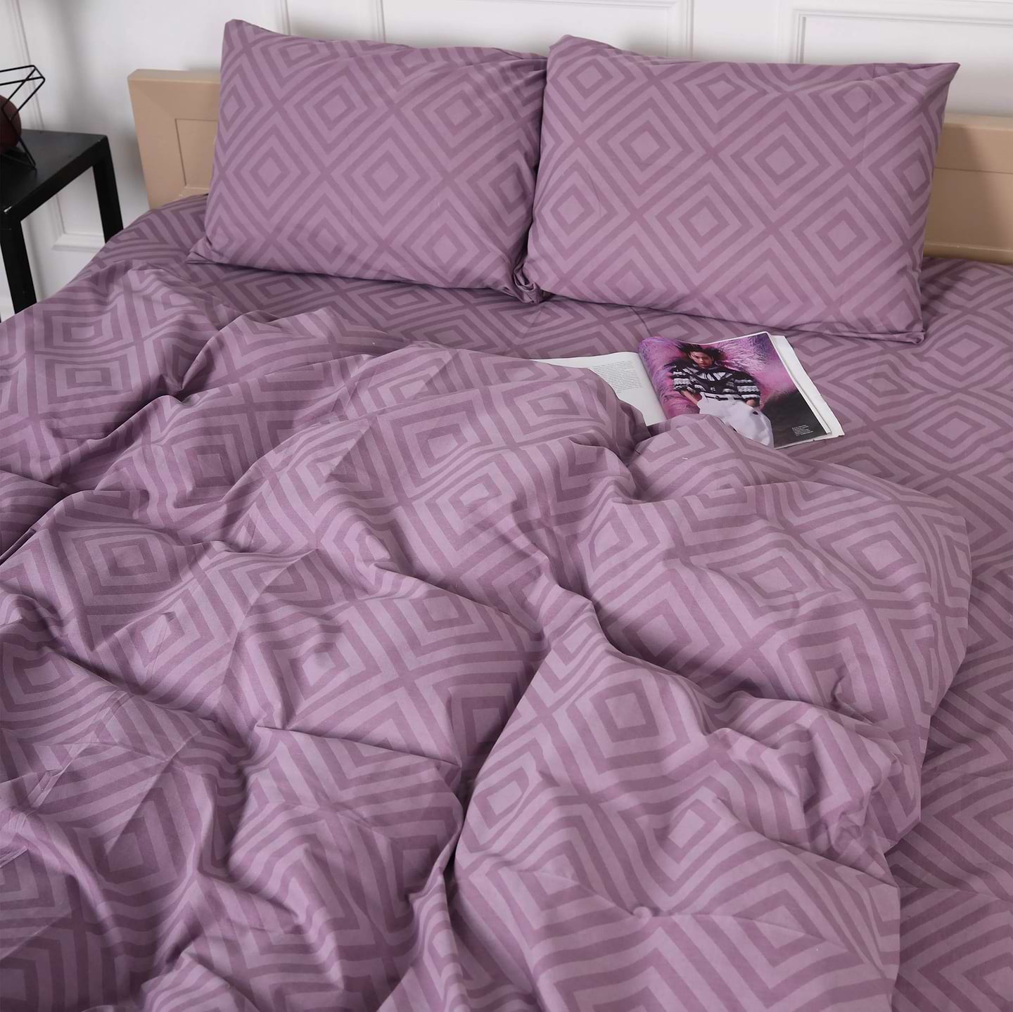Комплект постільної білизни MirSon Бязь 17-0626 Geometry Purple 160х220 (2200008205522)
