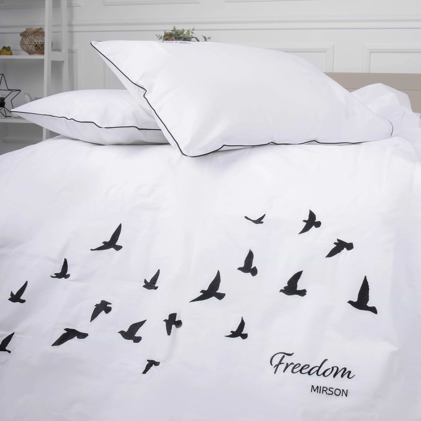 Комплект постільної білизни MirSon Ranforce Elite 11-2107 White "Freedom" 160х220 (2200008700492)