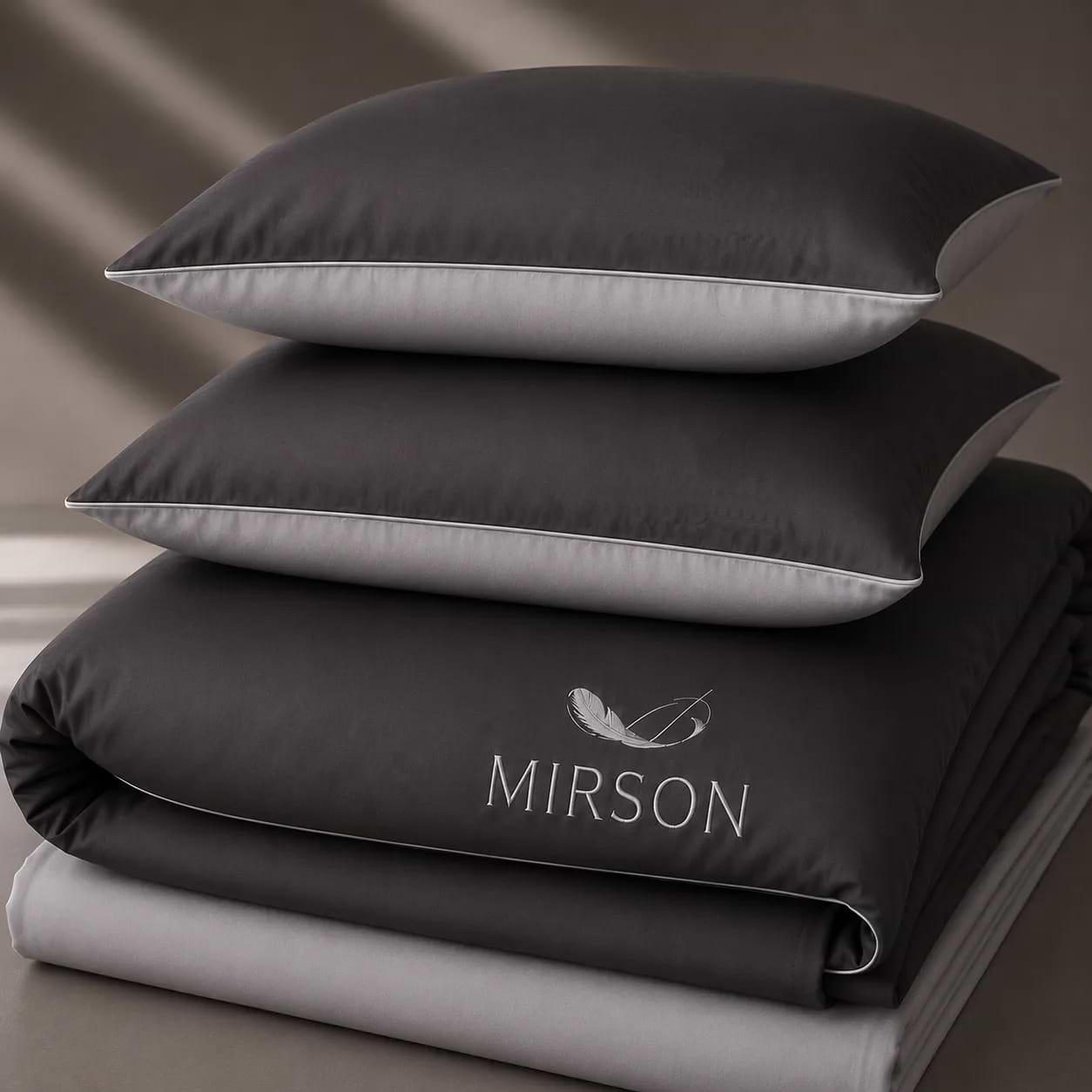 Комплект постельного белья MirSon Сатин 0251+0240 Smoke Corner 2x143x210 см (2200008709709)