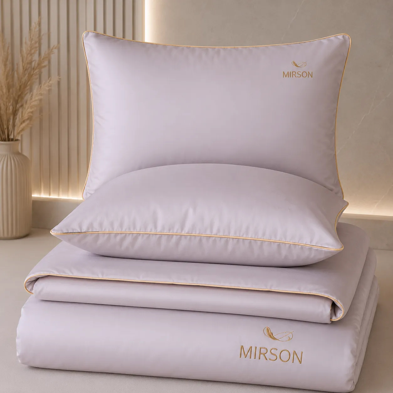 Комплект постельного белья MirSon Сатин 0841 Powder Corner 2x143x210 см (2200008710330)