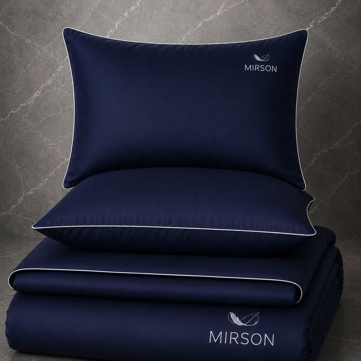 Комплект постельного белья MirSon Сатин 4052 Ocean Corner 2x143x210 см (2200008711382)