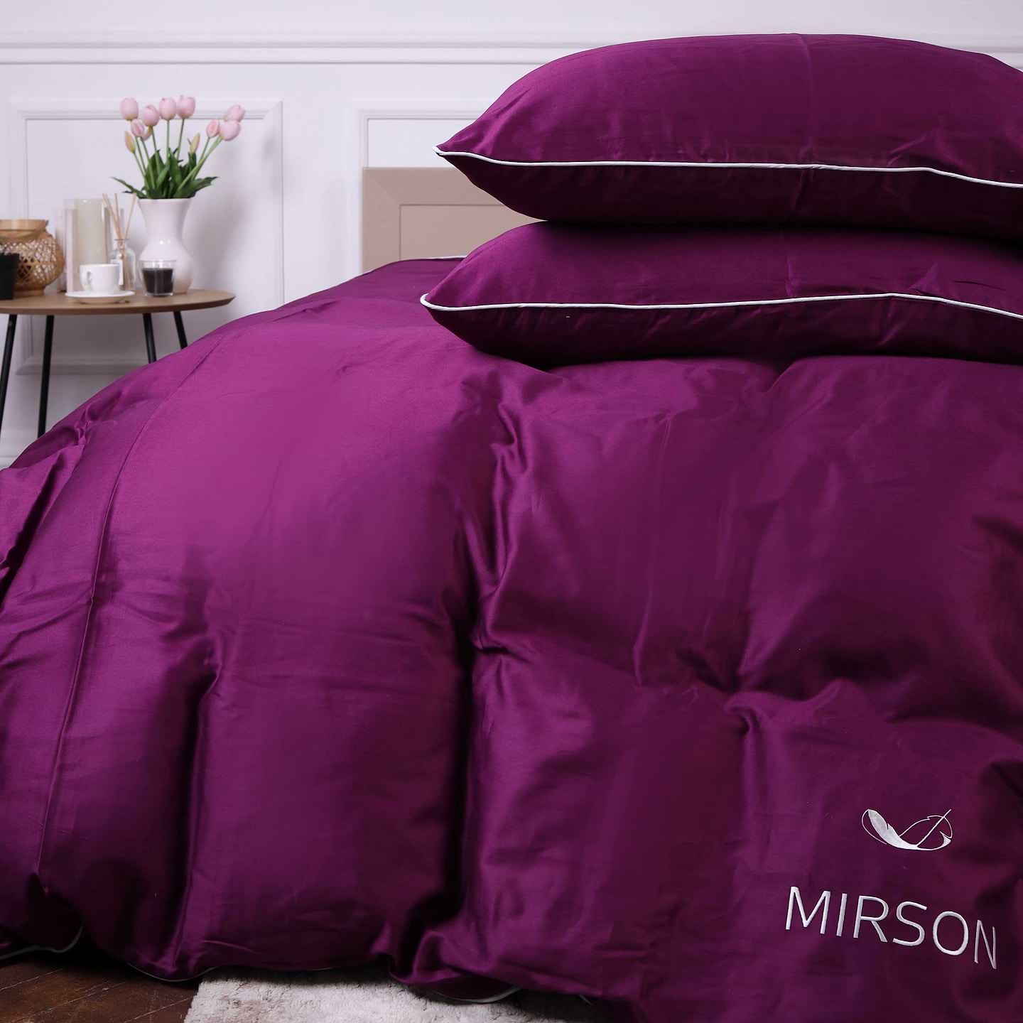 Комплект постельного белья MirSon Сатин 3220 Oriana Corner 2x143x210 см (2200008711597)