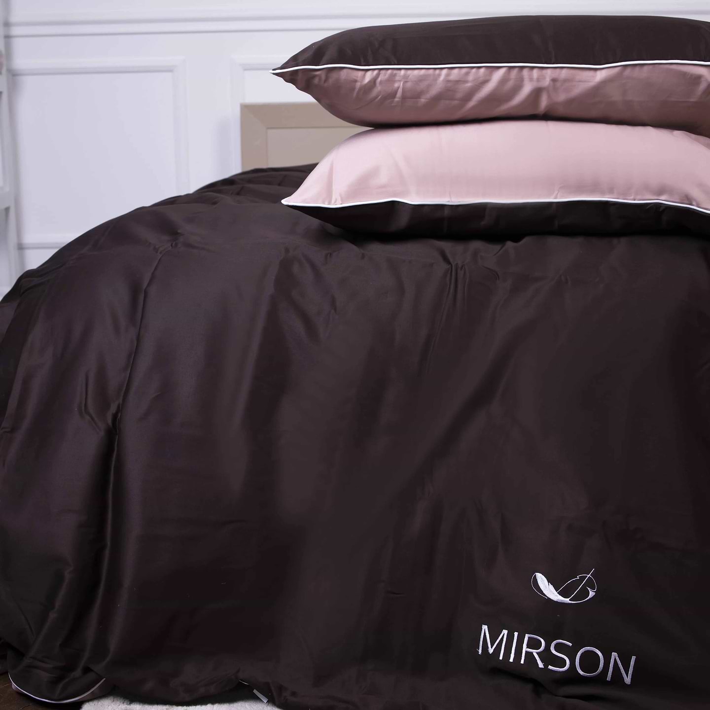 Комплект постельного белья MirSon Сатин 0165+0211 Cappuccino Corner 2x143x210 см (2200008712228)