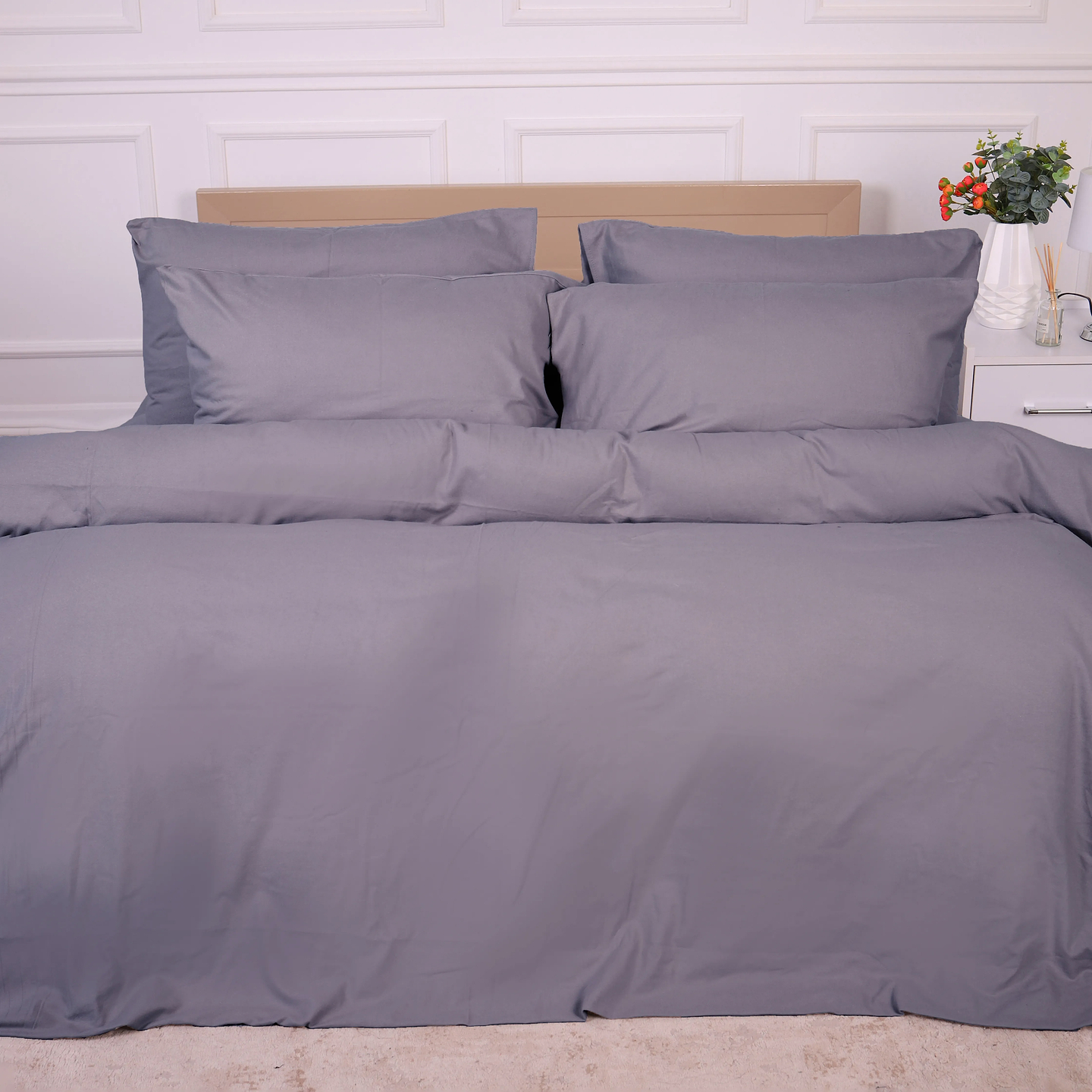 Простирадло полуторне MirSon 001 Ash grey 140x200 см (2200009647895)