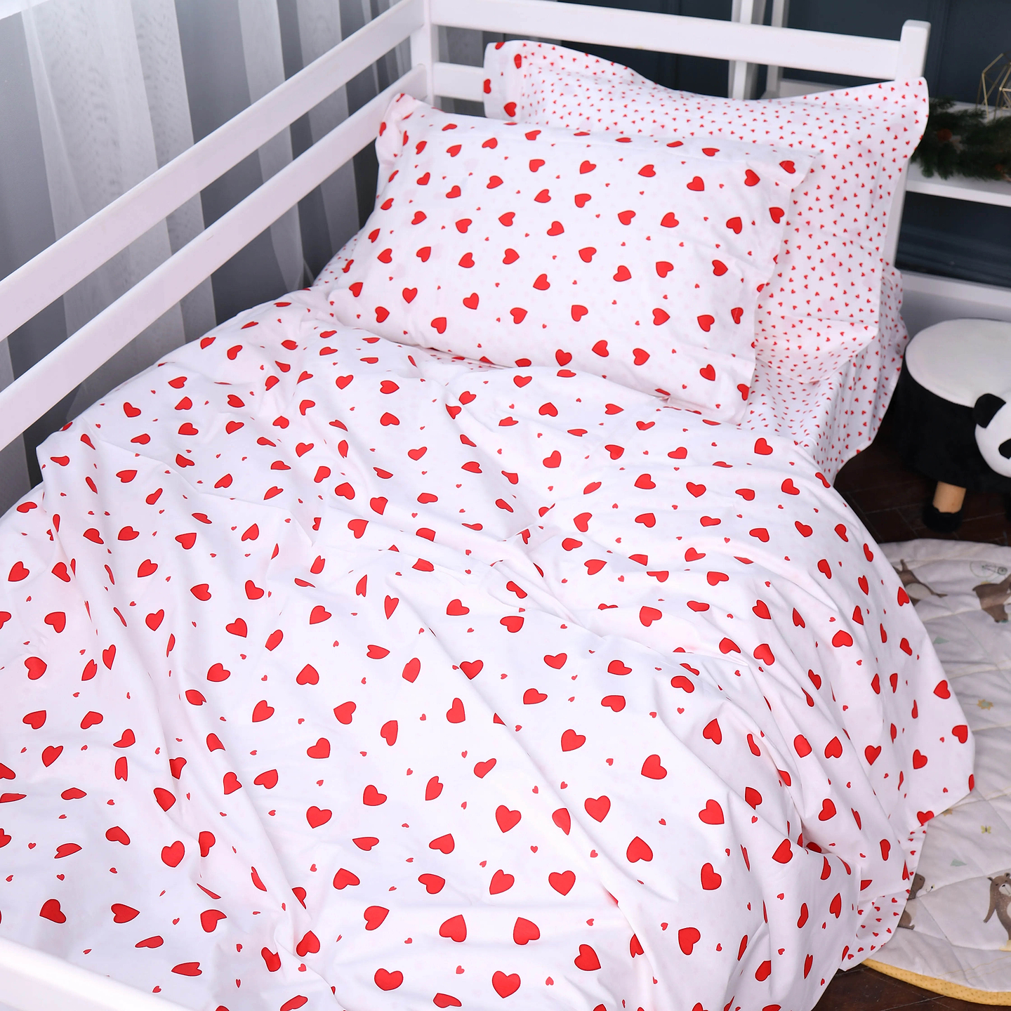 Комплект постельного белья MirSon Poplin Line Kids 01 Little Hearts 2x143x210 см (2200009710407)