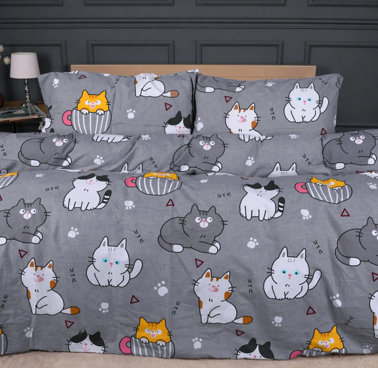 Комплект постільної білизни MirSon Ranforce Elite 17-0665 Cream Kittens 2x143x210 см (2200009904288)