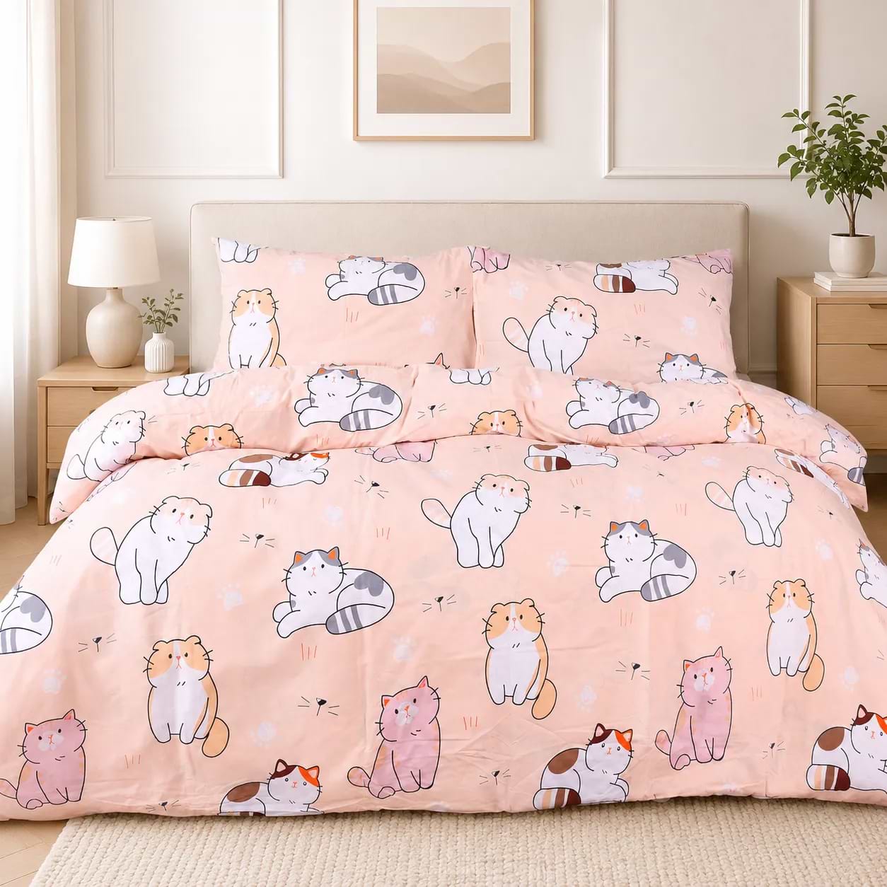 Комплект постільної білизни MirSon Ranforce Elite 17-0665 Cream Kittens 160х220 (2200009904318)