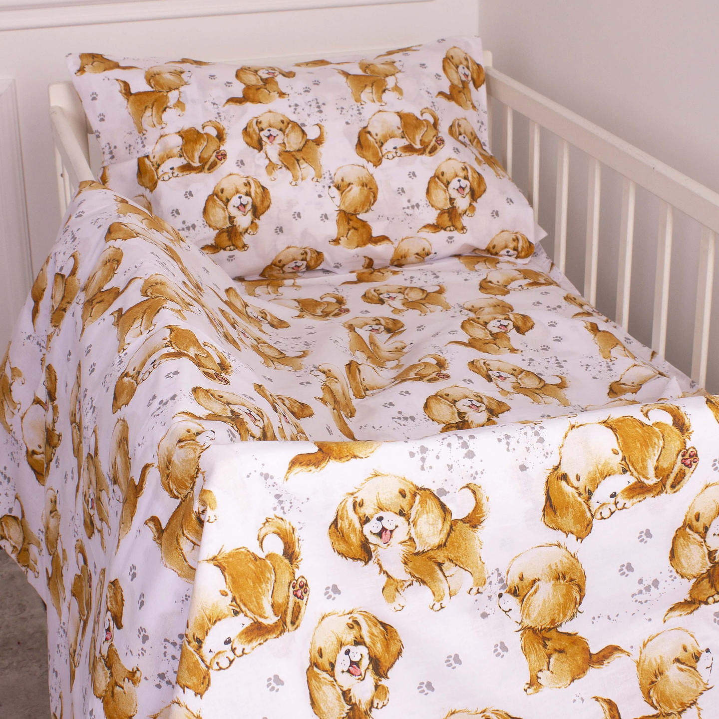 Простынь евро MirSon Бязь 20-0020 Red dogs 220x240 см (2200010283280)